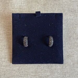 Swarovski Black Pave Crystal Small Hoop Earrings